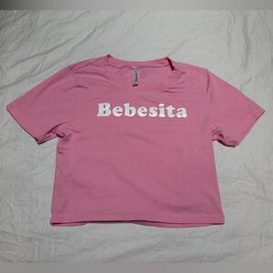 Bad Bunny Bebesita Pink Crop y2k Baby Tee (Medium)